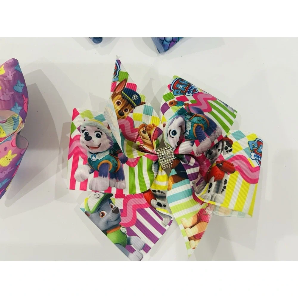 Lot of Girls Hair Bows - Medium/ Large - Mermaid , Paw Patrol‎ , Peeps Occasion